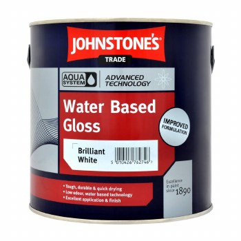 JOHNSTONE AQUA WATER BASE GLOSS BRIL WHITE 2.5 LTR