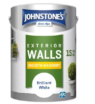 JOHNSTONES SMOOTH MASONRY - BRILLANT WHITE 5L