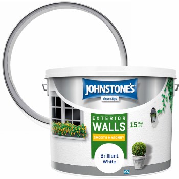 JOHNSTONES SMOOTH MASONRY 15YR- BRILLANT WHITE 10L