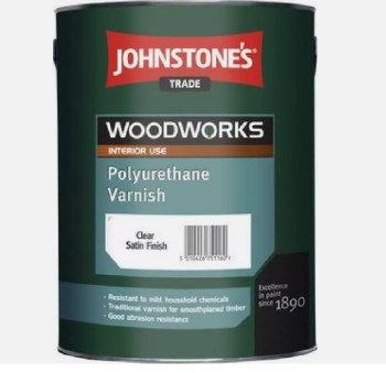 JOHNSTONES WOODWORKS POLYURETHANE VARNISH - CLEAR - SATIN FINISH 750ML