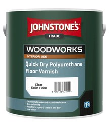 JOHNSTONES WOODWORKS QUICK DRY POLYURETHANE FLOOR VARNISH - CLEAR SATIN 5L