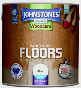 JOHNSTONES WOODCARE VARNISH FOR FLOORS - CLEAR SATIN 2.5L