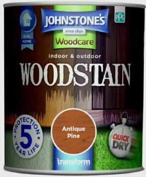 JOHNSTONES INDOOR AND OUTDOOR WOODSTAIN - ANTIQUE PINE - 750ML