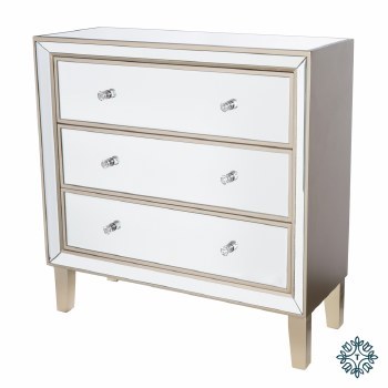 KENDRA MIRRORED DRESSER - 3 DRAWER