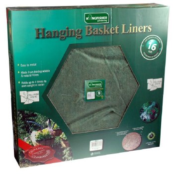 KINGFISHER HANGING BASKET LINER 16"