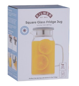 KILNER SQUARE GLASS FRIDGE JUG - 1.2L