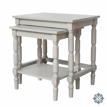 LINCOLN SET OF TWO ACCENT TABLES SUBTLE GREY