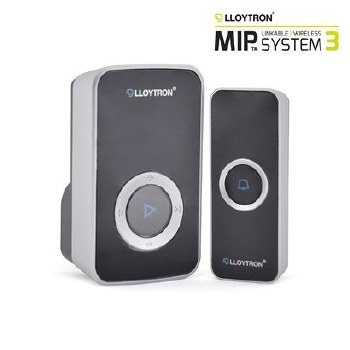 LLOYTRON PLUG IN DOOR CHIME & BELL PUSH - BLACK