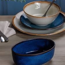 MASON CASH REACTIVE BLUE OVAL PIE DISH 18 X 122 X 7CM