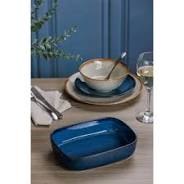 MASON CASH REACTIVE BLUE RECTANGLE DISH 23 X 17.5 X 5.5CM