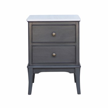 MONROE 2 DRAWER ACCENT TABLE MARBLE TOP RUSSELL