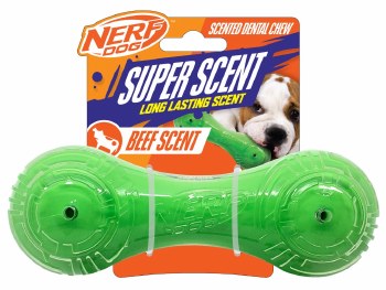 NERF TPR BEEF SCENTED TPR BARBELL 7"