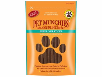 PET MUNCHIES BEEF LIVER STICKS 90G