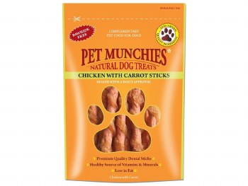 PET MUNCHIES CHICKEN+CARROT STICKS 80G