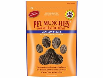 PET MUNCHIES VENISON STRIPS 75G