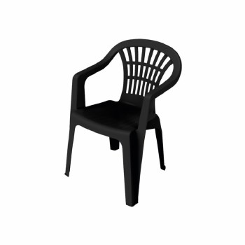 LYRA PLASTIC CHAIR WITH ARMREST - BLACK 56X54X80CM