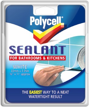 POLYCELL SEALANT STRIP FOR BATHROOM  & KITCHEN - WHITE