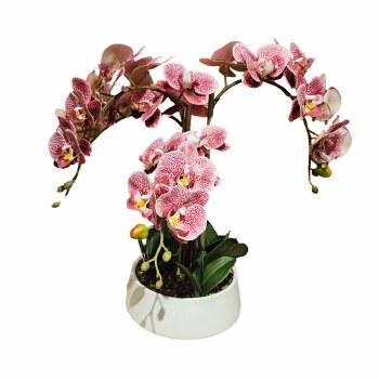POTTED ARTIFICIAL PINK ORCHID - MEDIUM
