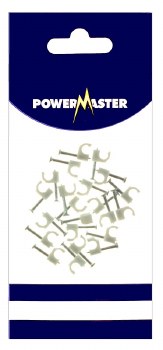 POWERMASTER 20 PCE 3 MM CABLE CLIPS - WHITE