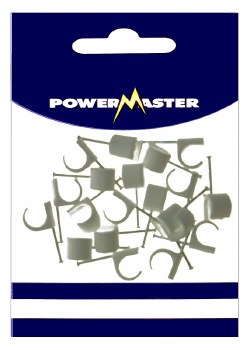 POWERMASTER 20 PCE 14-20MM CABLE CLIPS - WHITE