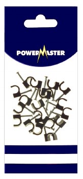 POWERMASTER 20 PCE 7 MM CABLE CLIPS - BLACK