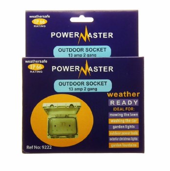 POWERMASTER 2 GANG OUTDOOR SWITCHED SOCKET IP66