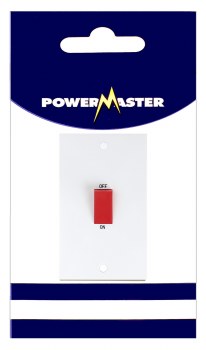 POWERMASTER 45AMP COOKER SWITCH LONG (NO NEON)