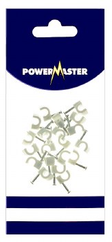 POWERMASTER 20 PCE 5 MM CABLE CLIPS  - WHITE