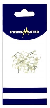 POWERMASTER 20 PCE 7 MM CABLE CLIPS - WHITE