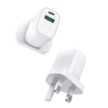 POWERMASTER USB PLUG TOP WITH 2 USB CHARGERS (1 TYPE A & 1 TYPE C)
