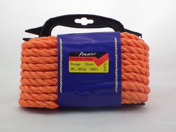 PREMIER 10 MTR 10 MM POLYPROPYLENE ROPE ORANGE