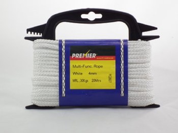 PREMIER 20MTR 4MM MULTI-FUNCTIONAL ROPE WHITE