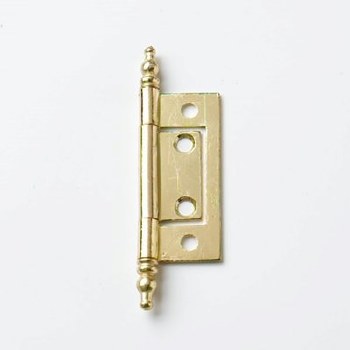 PREMIER 2 PCE 75MM BRASS FLUSH HINGE WITH FINIALS