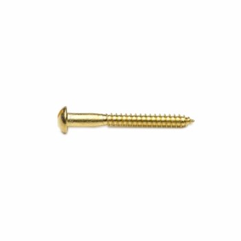 PREMIER 15 PCE 4 X 1" SLOTTED ROUND HEAD SCREW BRASS BLISTER