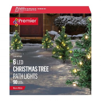 PREMIER DECORATION SET OF 6 LED TREE PATH LIGHTS - WARM WHITE