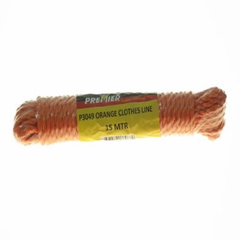 PREMIER 15 METER ORANGE ROPE CLOTHES LINE