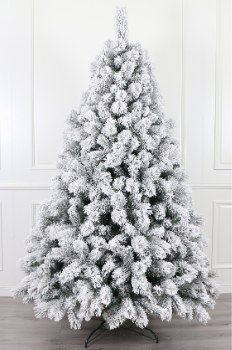 TARA LANE 8FT PREMIUM MIXED TIP FLOCKED CHRISTMAS TREE