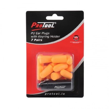 PROTOOL PU EAR PLUGS WITH KEYRING HOLDER - 7 PAIRS