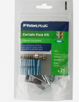 RAWLPLUG PLUG CURTAIN POLE KIT