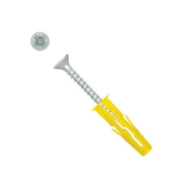 UNO UNIVERSAL PLUG YELLOW (5MM) 3.5 X 30MM SCREWS BAG OF 40