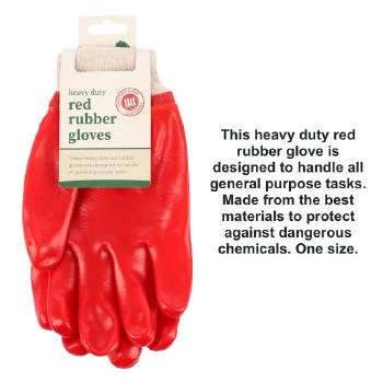 KINGFISHER HEAVY DUTY RED RUBBER GLOVES