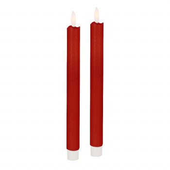 RED TAPER CANDLE SET - 25CM