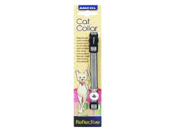 GLOSS REFLECTIVE CAT COLLAR SILVER