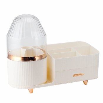 ROTATING COSMETICS ORGANISER - PURE WHITE
