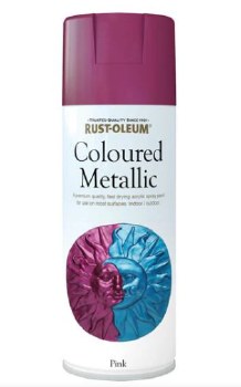RUST-OLEUM CLOURED METALLIC SPRAY PAINT - PINK - 400ML