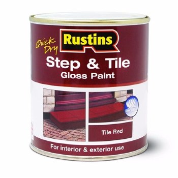 RUSTINS QUICK DRY STEP & TILE GLOSS RED 250ML