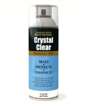 RUST-OLEUM CRYSTAL CLEAR PROTECTIVE TOP COAT SPRAY PAINT - CLEAR MATT  400ML