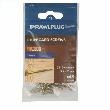 Rawlplug R-TS Hardened Chipboard screw TX 3X20mm zinc plated