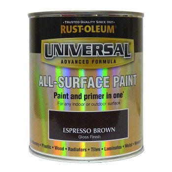 RUST-OLEUM UNIVERSAL METAL AND ALL SURFACE PAINT - GLOSS FINISH - EXPRESSO BROWN 250ML