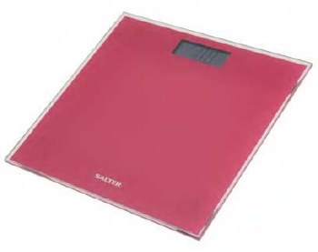 SALTER GLASS (PINK) ELECTRONIC BATHROOM SCALE